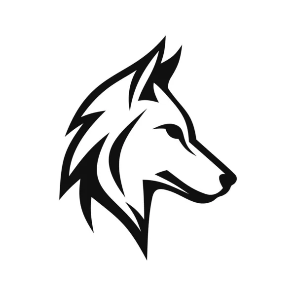Wolf Wild Head Face Logo Style White Background Vector Illustration — Stock Vector