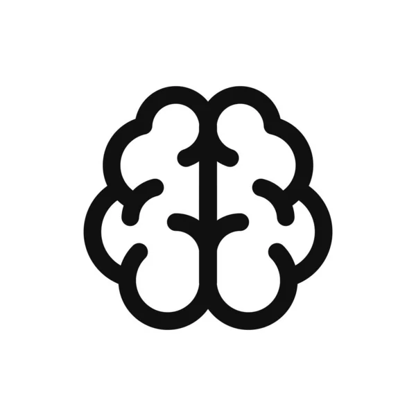 Icona Del Cervello Sfondo Bianco Illustrazione Vettoriale Stile Linea — Vettoriale Stock