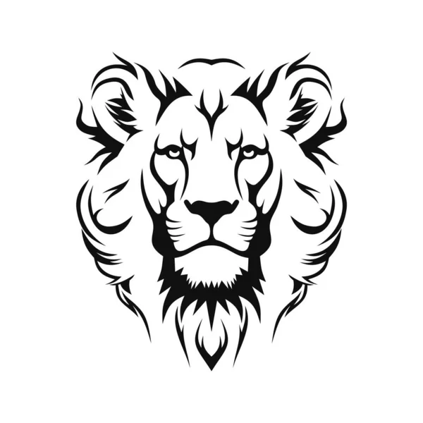 Diseño Del Logotipo Lion Head Sobre Fondo Blanco Ilustración Vectorial — Archivo Imágenes Vectoriales