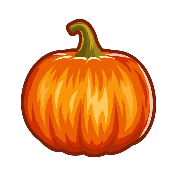Pumpkin Isolated White Flat Design Style Vector Illustration — Stock Vector
