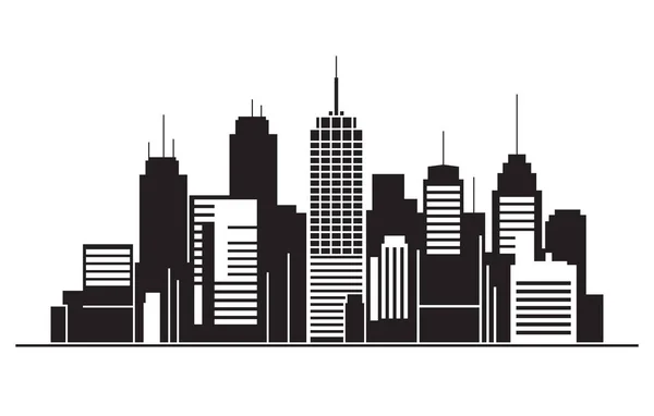 City Silhouette Skyline Sur Fond Blanc Illustration Vectorielle — Image vectorielle