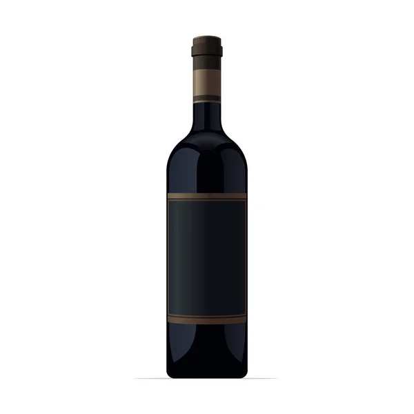 Botella Vino Sobre Fondo Blanco Ilustración Vectorial — Vector de stock