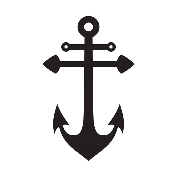Icona Anchor Ship Sfondo Bianco Illustrazione Vettoriale — Vettoriale Stock