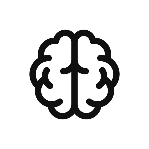 Icona Del Cervello Sfondo Bianco Illustrazione Vettoriale Stile Linea — Vettoriale Stock