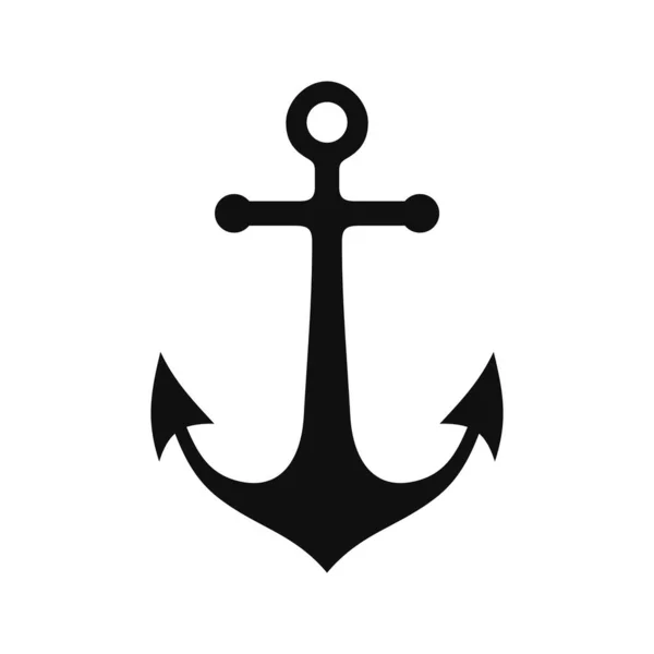 Icona Anchor Ship Sfondo Bianco Illustrazione Vettoriale — Vettoriale Stock