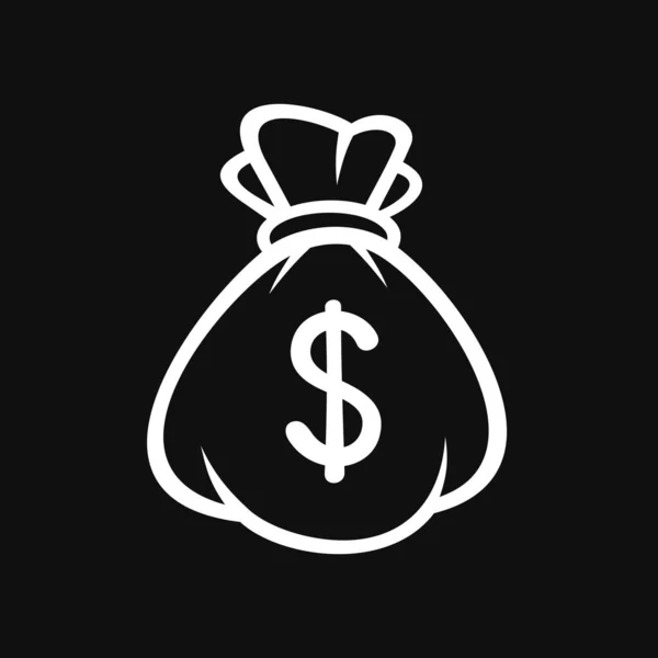 Dollar Money Ikoon Met Zak Vector Illustratie — Stockvector