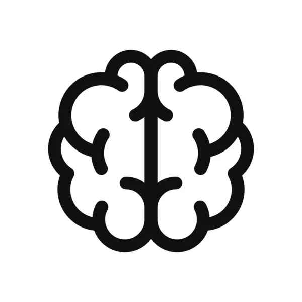 Brain Icon White Background Line Style Vector Illustration — Stock Vector