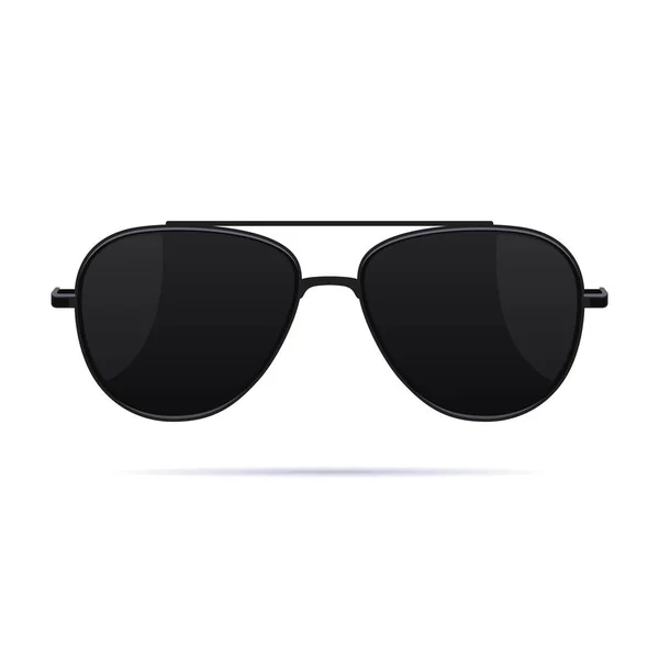Aviator Police Svarta Solglasögon Vit Bakgrund Vektorillustration — Stock vektor