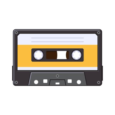 Beyaz Arkaplanda Retro Ses Kaseti. Vektör.