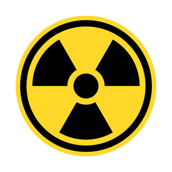 Yellow Radioactive Sign. Radiation Danger Icon. Vector illustration