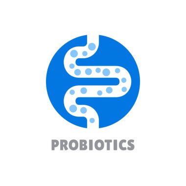 Beyaz Arkaplanda Probiyotik Logosu. Vektör illüstrasyonu