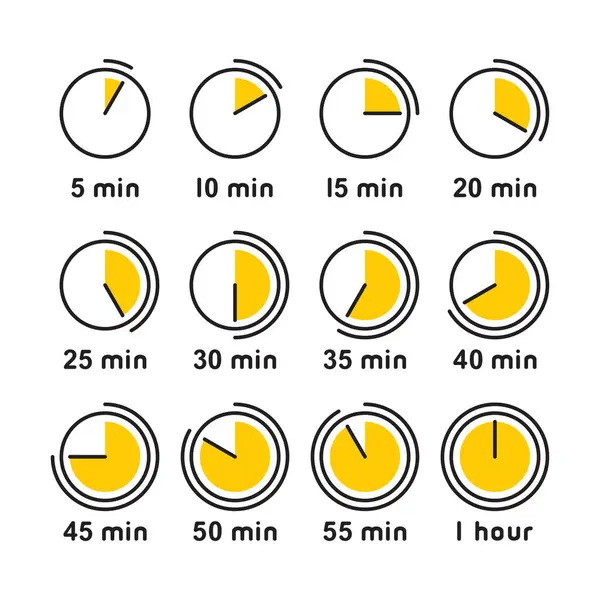 stock vector Timer, Clock, Stopwatch Icons Set on White Background. Vector illustration