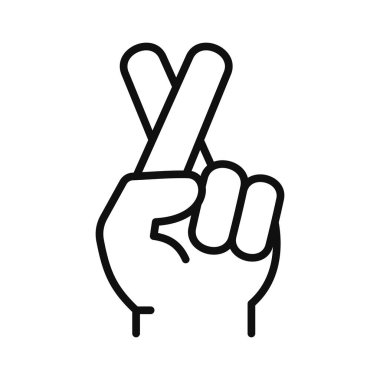 Parmaklar Çizgisel Biçim Simgesi. Vektör illüstrasyonu