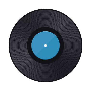 Beyaz Arkaplanda Retro Vinil Müzik Kayıtları. Vektör illüstrasyonu