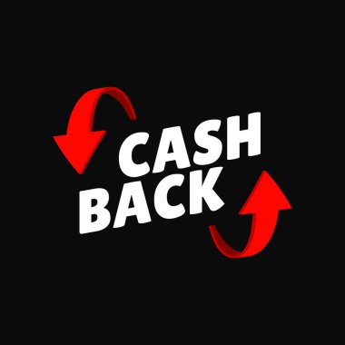 Oklu Nakit Simgesi. Nakit Geri İşareti. Para iadesi amblemi. Vektör illüstrasyonu