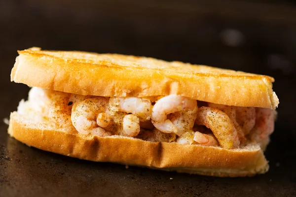 stock image close up of rustic american shrimp seafood roll