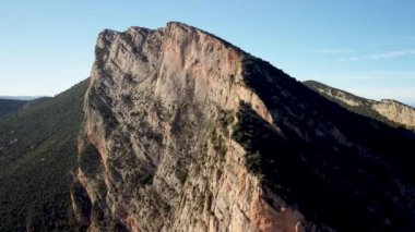 Approach to the top of a large mountain range. High quality 4k footage