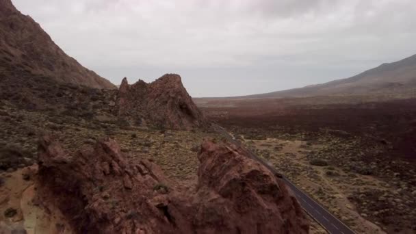 在Teide国家公园的高地上空飞行 高质量的4K镜头 — 图库视频影像