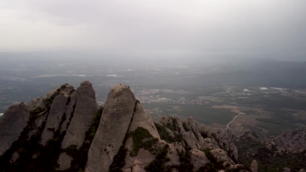 Flight Mountains Montserrat Spain High Quality Footage — 비디오