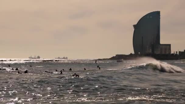 Barcelona Big Wave Day High Quality Footage — Stockvideo