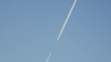 Jet trail from aircraft. High quality 4k footage