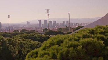 Barcelona Olimpiyat Meydanı 'nda. Yüksek kalite 4k görüntü