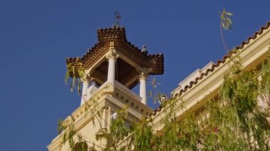 Plaza de Espana 'da mimarlık. Yüksek kalite 4k görüntü