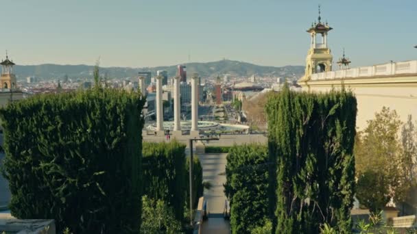 Άποψη Της Plaza Espana Υψηλής Ποιότητας Πλάνα — Αρχείο Βίντεο