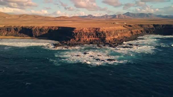 Dall Alto Magnifica Vista Della Costa Frastagliata Delle Isole Canarie — Video Stock