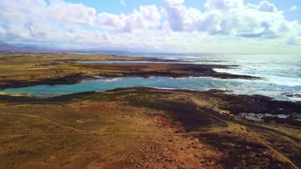 Explore Rugged Coastline Mesmerizing Volcanic Island Witness Raw Beauty Untamed — Stock Video