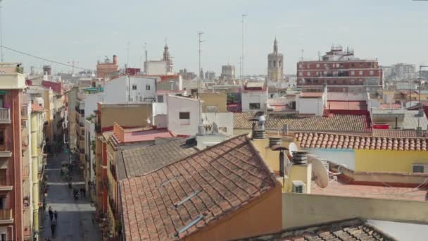 Panorama Dari Atap Kota Valencia Hari Yang Cerah Rekaman Berkualitas — Stok Video