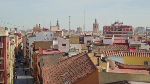 Ett Fängslande Panorama Över Valencia Uppenbarar Sig Och Visar Upp — Stockvideo