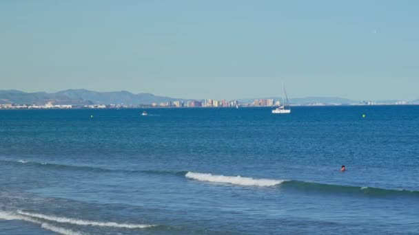 Valencia Sahili Nin Büyüleyici Güzelliğini Keşfedin Resmedilmeye Değer Sahil Manzarası — Stok video