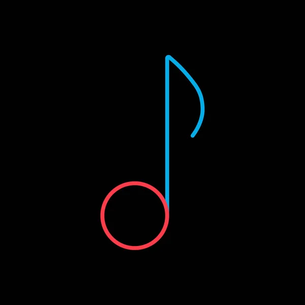 Музична Нота Плаский Вектор Чорному Тлі Піктограми Символ Графіку Дизайну — стоковий вектор