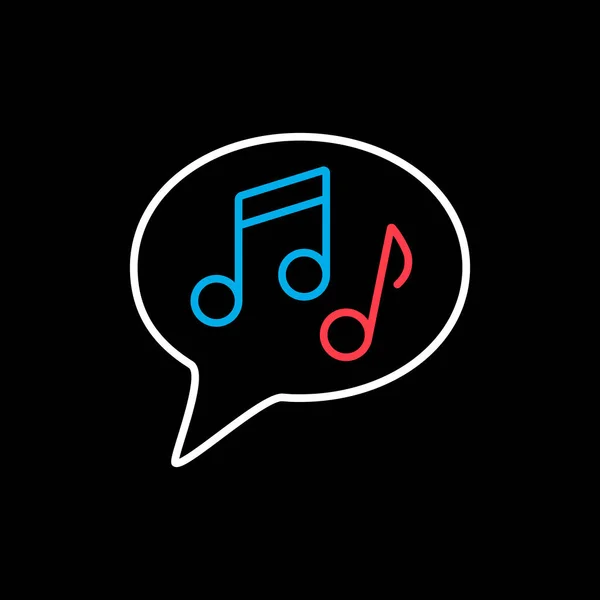 Voix Note Musicale Bulle Vecteur Sur Fond Noir Icône Panneau — Image vectorielle