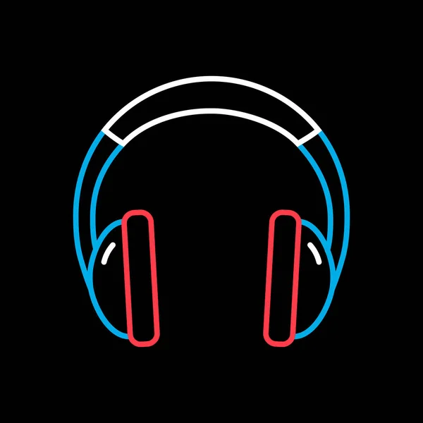 Kopfhörer Vektor Auf Schwarzem Hintergrund Symbol Musikzeichen Grafik Symbol Für — Stockvektor