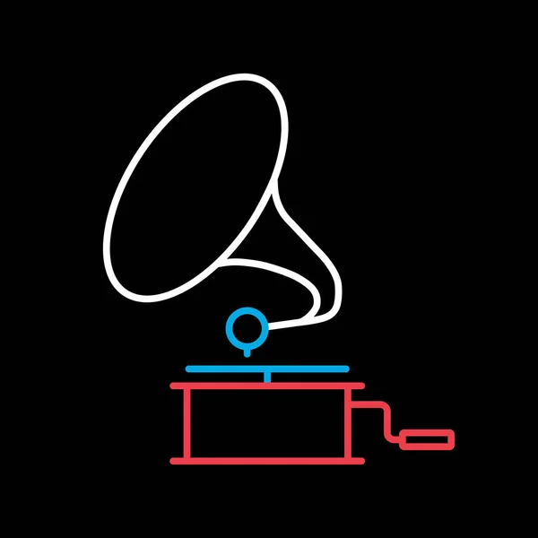 Вектор Граммофона Иконке Черного Фона Музыкальный Знак Графический Символ Музыкального — стоковый вектор