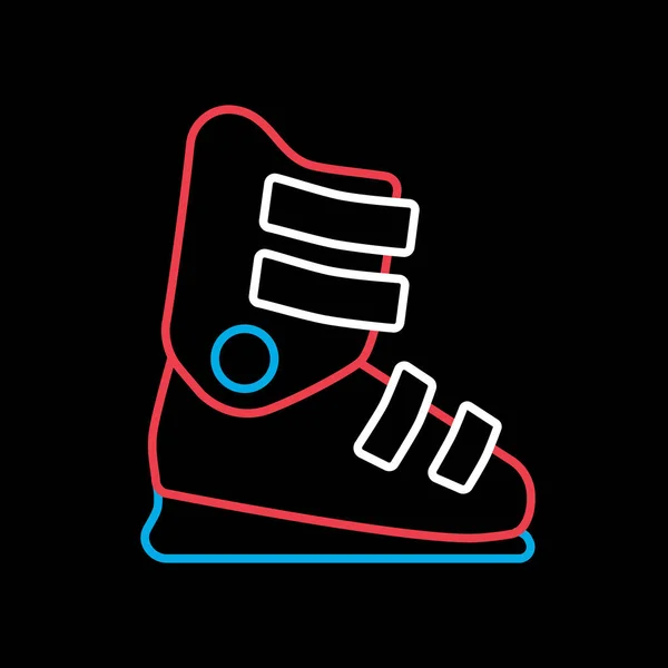 Διάνυσμα Μπότες Του Σκι Απομονώθηκε Μαύρο Φόντο Χειμερινό Σημάδι Σύμβολο — Διανυσματικό Αρχείο