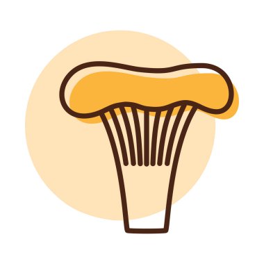 Mantar chanterelle tasarım vektör simgesini izole etti. Sebze işareti. Gıda ve içecek web sitesi için grafik sembolü, uygulama tasarımı, mobil uygulamalar ve yazdırma ortamı, logo, UI