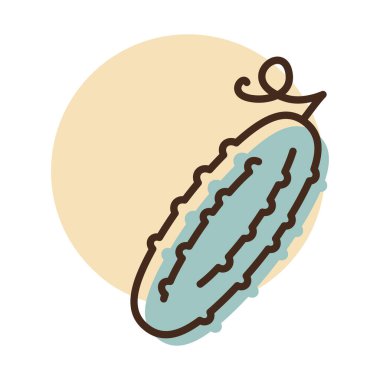 Salatalık izole tasarım vektör simgesi. Sebze işareti. Gıda ve içecek web sitesi için grafik sembolü, uygulama tasarımı, mobil uygulamalar ve yazdırma ortamı, logo, UI