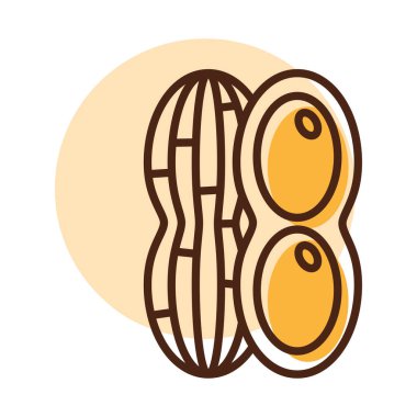 Peanut tasarım vektör simgesi izole edildi. Sebze işareti. Gıda ve içecek web sitesi için grafik sembolü, uygulama tasarımı, mobil uygulamalar ve yazdırma ortamı, logo, UI
