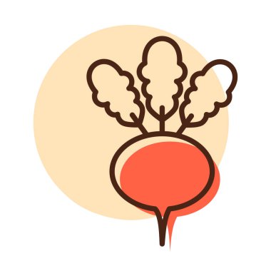 Şalgam izole tasarım vektör simgesi. Sebze işareti. Gıda ve içecek web sitesi için grafik sembolü, uygulama tasarımı, mobil uygulamalar ve yazdırma ortamı, logo, UI