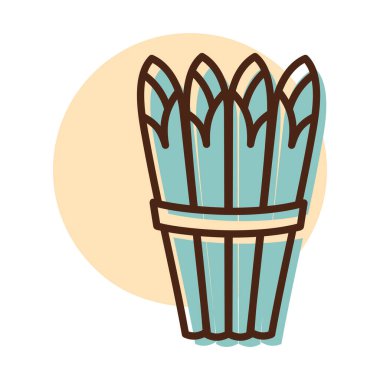 Kuşkonmaz izole edilmiş vektör ikonu. Sebze işareti. Gıda ve içecek web sitesi için grafik sembolü, uygulama tasarımı, mobil uygulamalar ve yazdırma ortamı, logo, UI