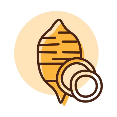 Tatlı patates izole vektör ikonu. Sebze işareti. Gıda ve içecek web sitesi için grafik sembolü, uygulama tasarımı, mobil uygulamalar ve yazdırma ortamı, logo, UI
