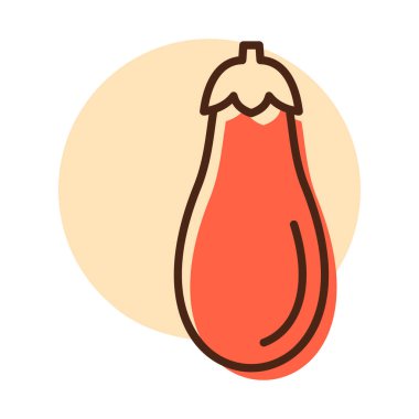 Patlıcan izole vektör simgesi. Sebze işareti. Gıda ve içecek web sitesi için grafik sembolü, uygulama tasarımı, mobil uygulamalar ve yazdırma ortamı, logo, UI