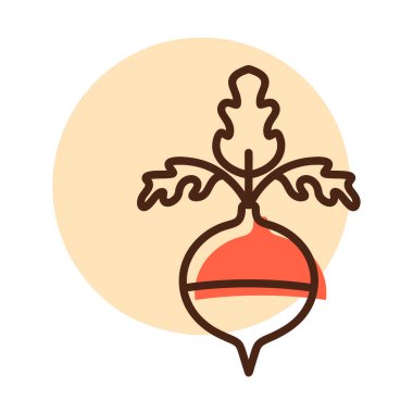 Rutabaga ya da İsveçli şalgam izole tasarım vektör simgesi. Sebze işareti. Gıda ve içecek web sitesi için grafik sembolü, uygulama tasarımı, mobil uygulamalar ve yazdırma ortamı, logo, UI