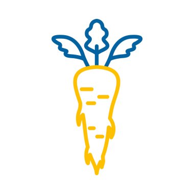 Maydanoz kökü izole vektör ikonu. Sebze işareti. Gıda ve içecek web sitesi için grafik sembolü, uygulama tasarımı, mobil uygulamalar ve yazdırma ortamı, logo, UI