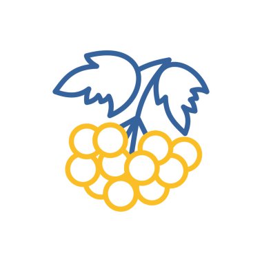 Rowan branch with berries and leaf vector icon. Graph symbol for food and drinks web site, apps design, mobile apps and print media, logo, UI