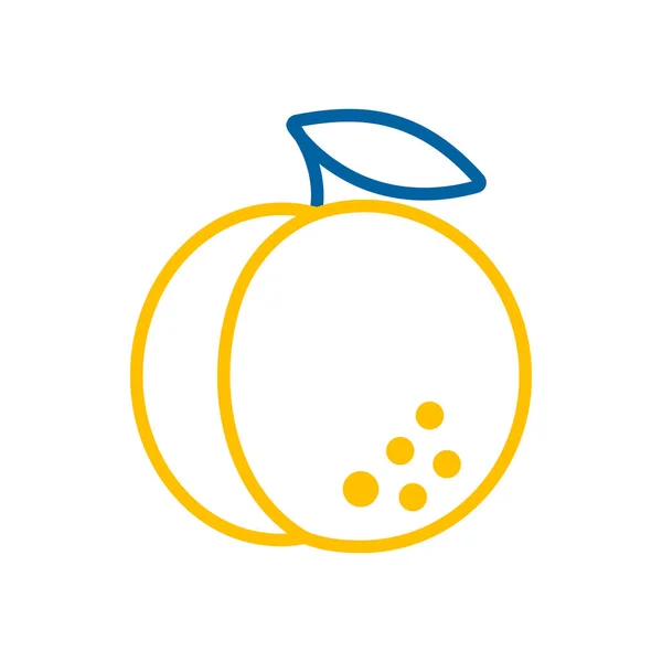Peach Vector Icon Graph Symbol Food Drinks Web Site Apps — Vector de stock