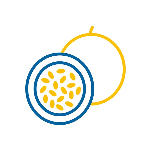 Passion Fruit Maracuya Vector Icon Graph Symbol Food Drinks Web — ストックベクタ